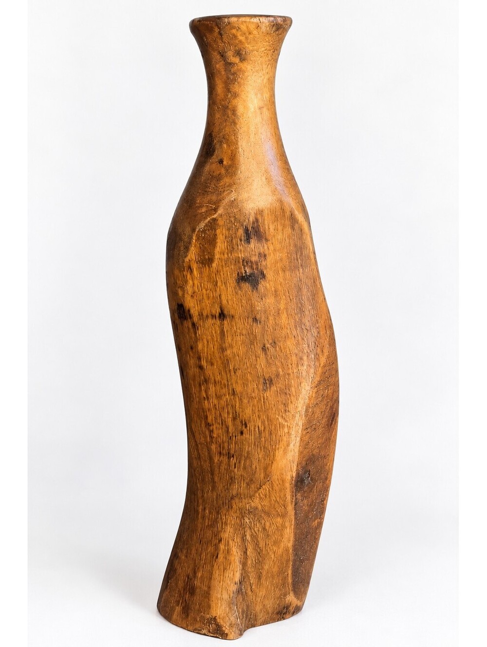Vintage Hand Carved Wood Bud Vase Rustic Primitive Decor